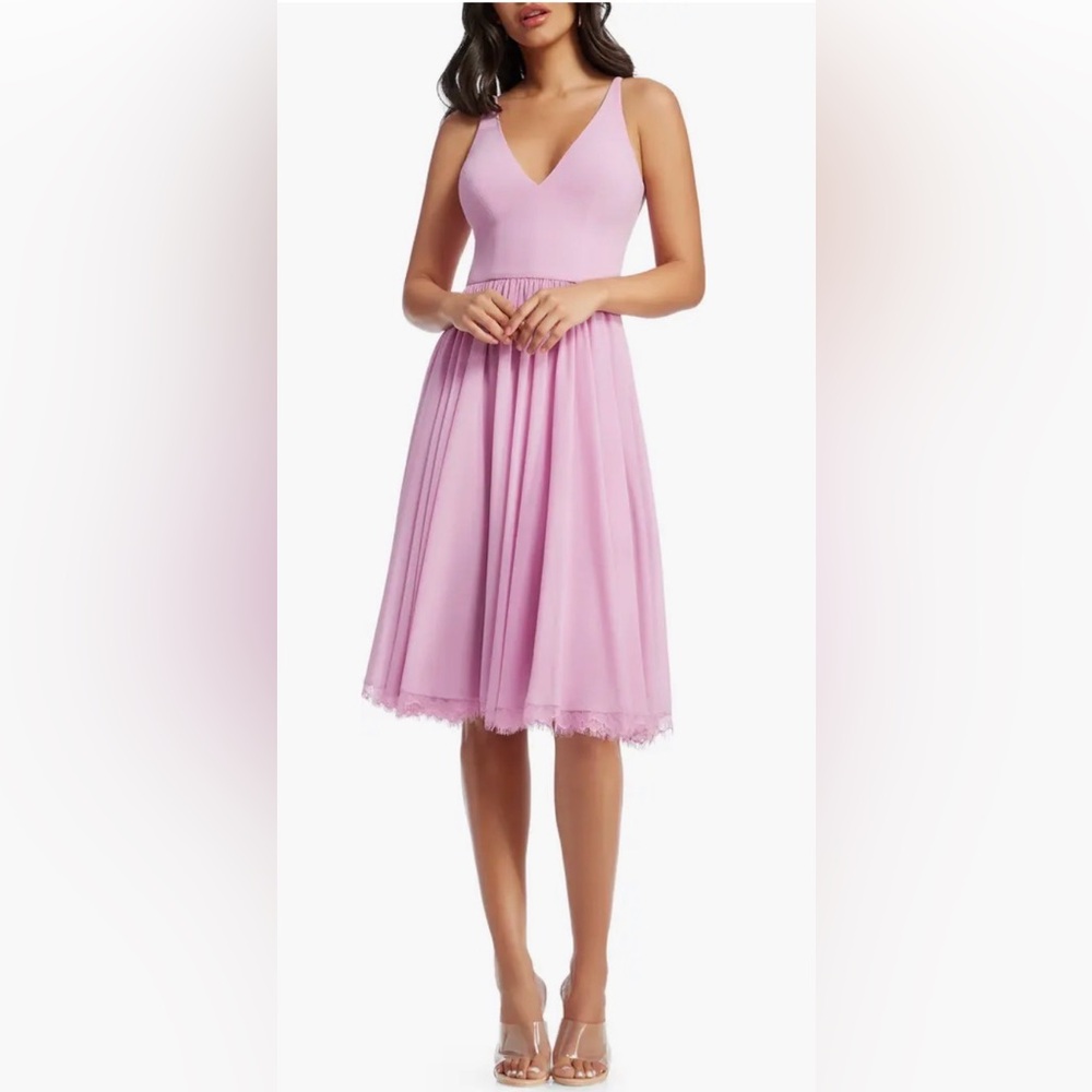 NWT Dress‎ the Population Alicia Lavender Midi Dress Nordstrom XS